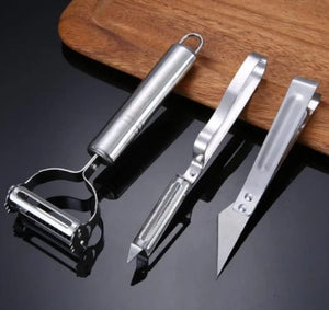 1 Set Stainless Steel Peeler & Slicer – Multi-function Vegetable & Fruit Grater Tool