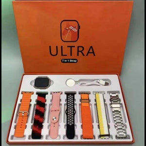 Ultra Smart Watch With Multicolor Straps