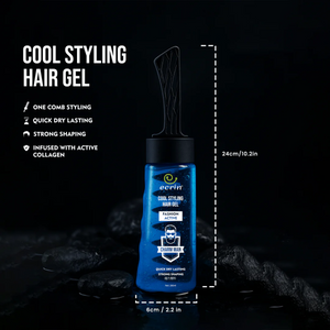 Ecrin Cool Styling Hair Gel With Active Collagen | Strong Hold, No Flakes, Nourishing Formula For All Hair Types, Daily Use Gel With Refreshing Cool Effect (280ml)